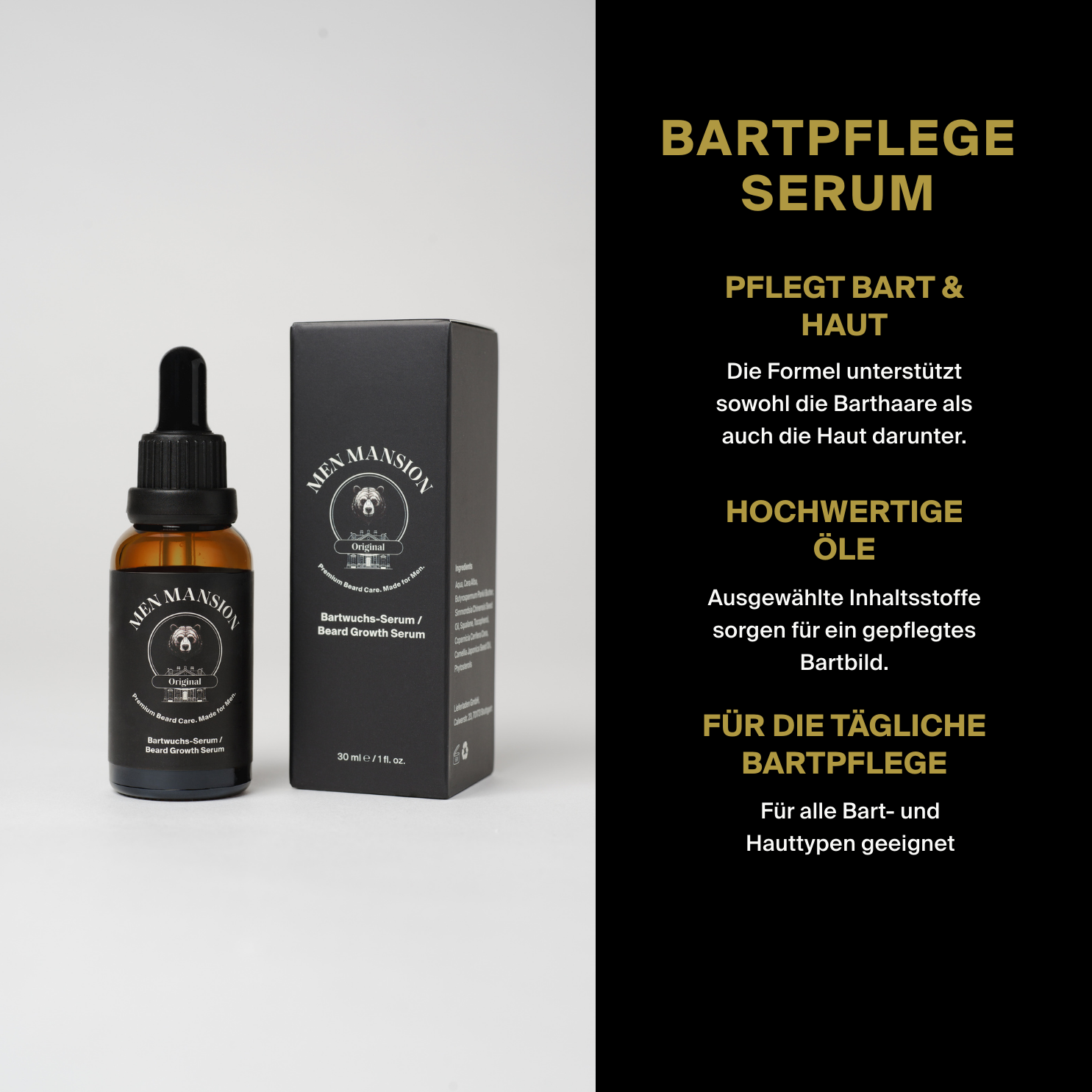 Men Mansion Bartpflegeserum – natürliches Serum für Bartwachstum und Pflege