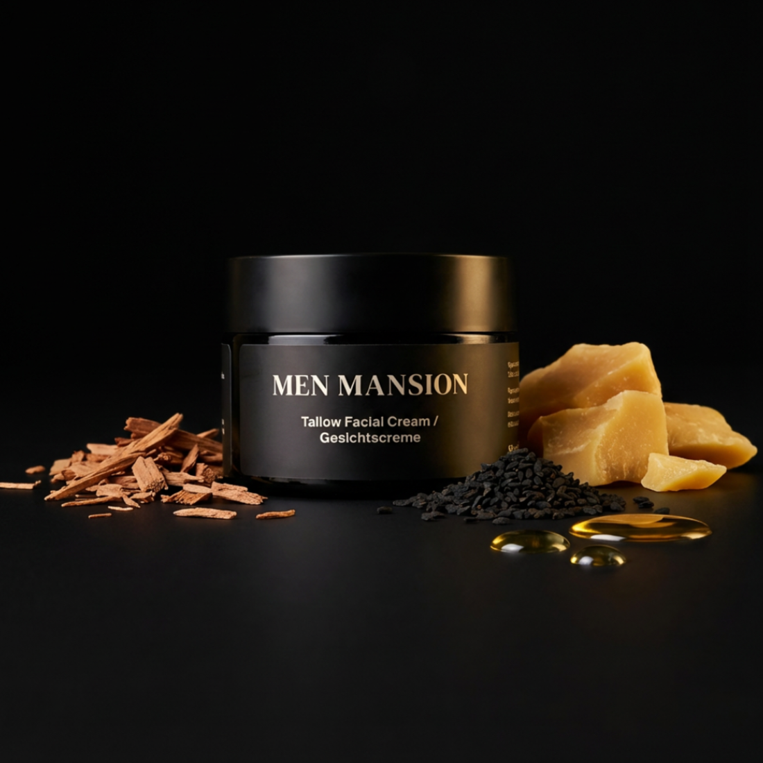 Tallow Gesichtscreme mit Bienenwachs, Schwarzkümmel und Zedernholz